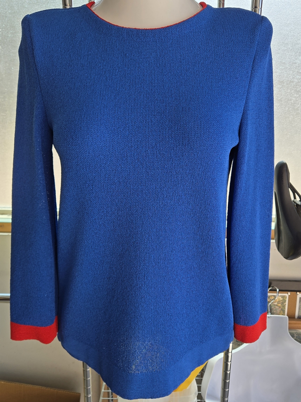 Vintage 80s Castleberry Nautical Novelty Pleated Skirt Knit Top 2 Piece Set